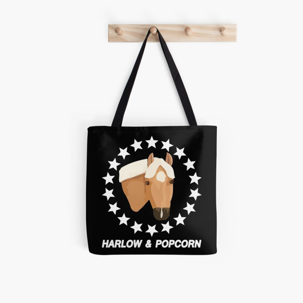 Tote Bags Harlow And Popcorn Merch Popcorn The Pony Grocery for School Library Gym