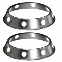 2PCS Stainless Steel Wok Ring Metallic Round Bottom Wok Rack 10.43X11.8Inch Universal Size Inch For Gas Stove Fry Pans