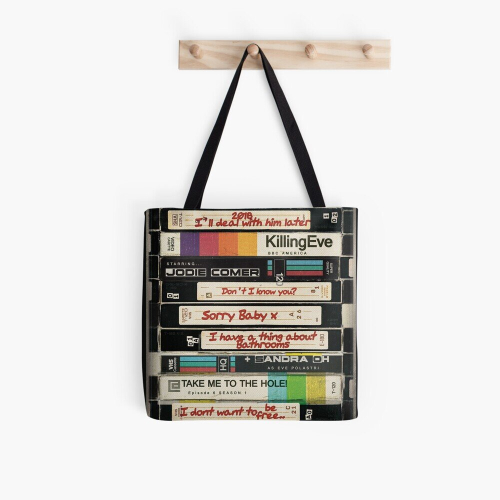 Tote Bags killing eve retro VHS stack Grocery for School Library Gym on ...