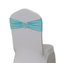 (Tiffany Blue, 50 Pcs) Tretch Lycra Spandex Chair Bands With Buckle Slider For Wedding Decorations Chair Sashes Bow