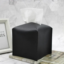 Tissues Case Soft Leather Foldable Desktop Tissue Boxes Storage Box Square Decoration PU Leather Facial Tissue Box Cover Holder