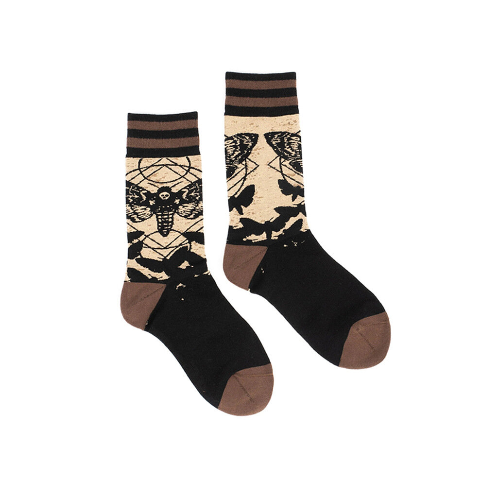 (9) Personalized gothic style dark retro jacquard tide socks couple cotton socks skateboarding mid-calf socks, men's socks, women's socks-image-OPC-PCS9DYK-NEW