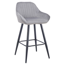 Velluto Velvet Grey Kitchen Bar Stool