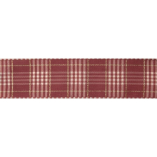 Berisfords Rustic Plaid Ribbon Dusky Pink - 4cm - per metre