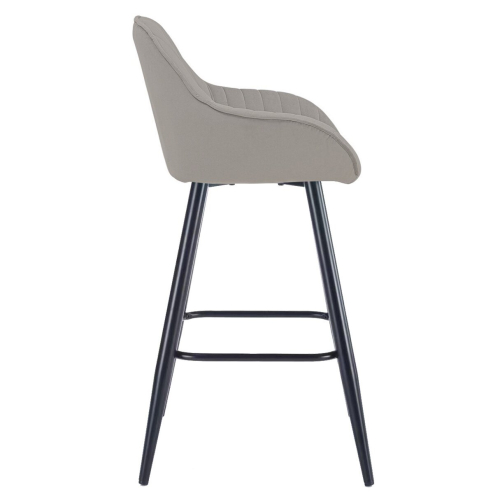 Velluto Velvet Grey Kitchen Bar Stool 1