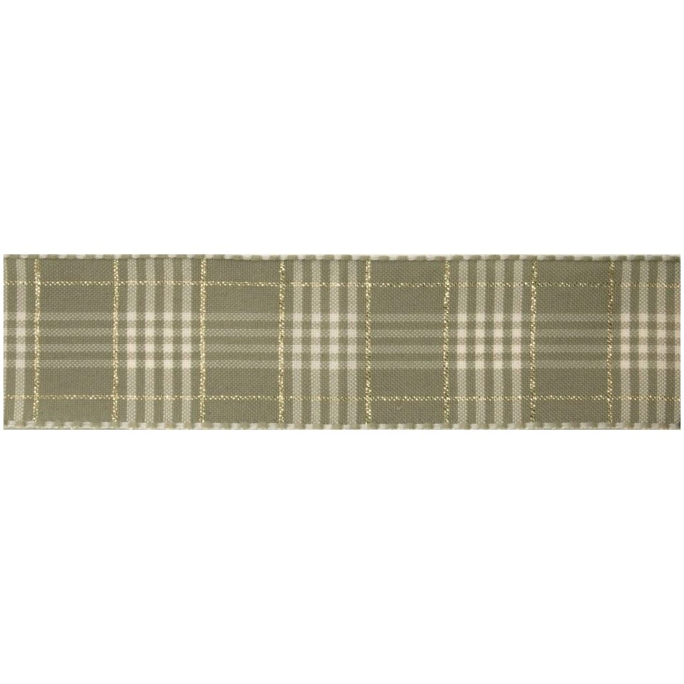Berisfords Rustic Plaid Ribbon Cloudy - 25mm - per metre
