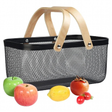 Handheld Picnic Storage Basket Food Organizer Vegetable Shopping Basket for Hiking Dormitory Bread Living veggies