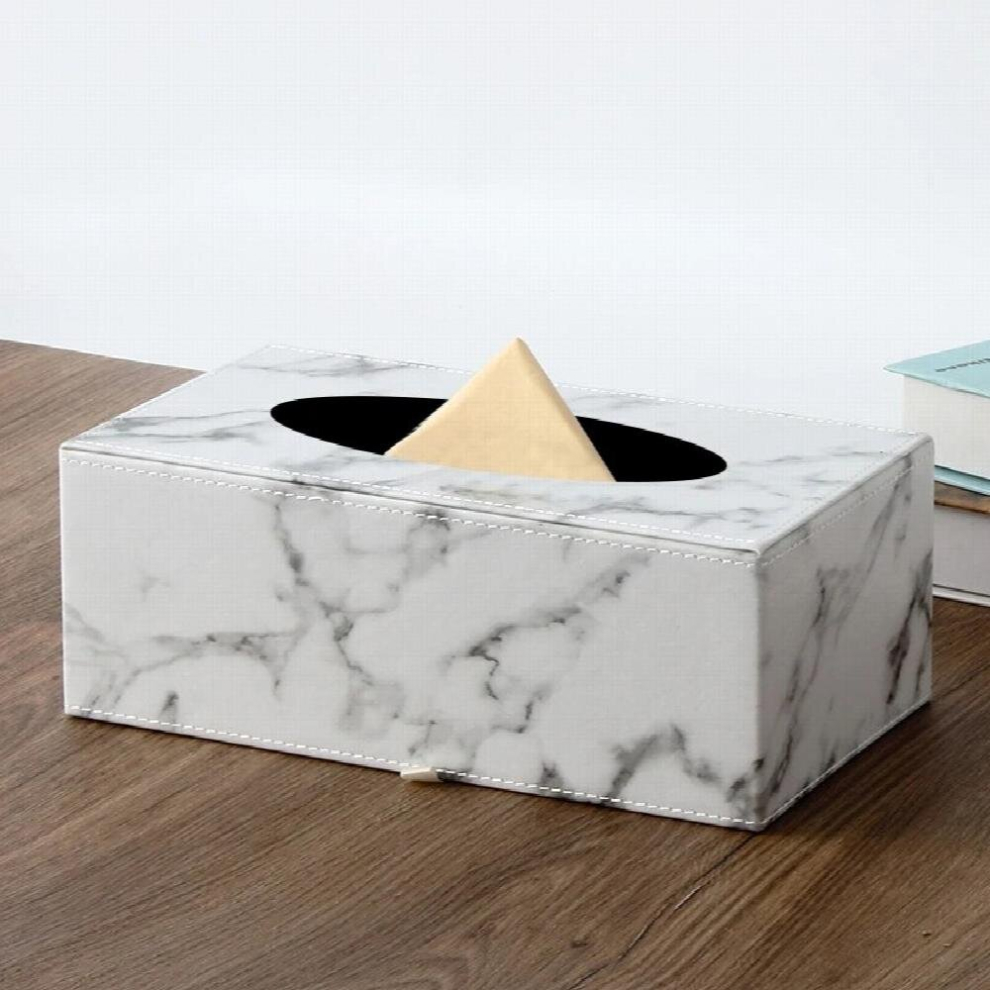 Nordic Leather Tissue Case Box Container Marble Pattern Home Car Towel Napkin Papers Dispenser Holder Box Case Table Decor-image-OPC-PCS9H87-NEW