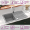 VidaXL vidaXL Granite Kitchen Sink Single Basin with Drainer Reversible Grey Fixture 3