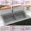 VidaXL Overmount Kitchen Sink Double Basin Plumbing Kit Granite Grey 860 x 510 mm 3