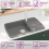 VidaXL vidaXL Granite Kitchen Sink Single Basin Grey Overmount with Basket Strainer 2