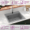 VidaXL vidaXL Granite Kitchen Sink Single Basin Grey Overmount with Basket Strainer 2