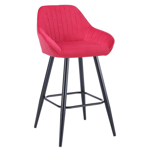 Velluto Velvet Blush Red Kitchen Bar Stool on OnBuy
