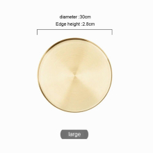 Golden Kitchen Stainless Steel Round Straight Edge Storage Tray Space-Saving Tools Cosmetics Jewelry Multifunctional