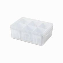 6 Grid Refrigerator Food Storage Box Plastic Kitchen Transparent Food Storage Box Stall Ice Powder Ingredient Storage Box