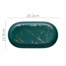 Marbled Pattern Storage Trays Nordic Oval Ceramic Plate Table Dessert Fruit Dish Home Decor Jewelry Candle Organizer Tray