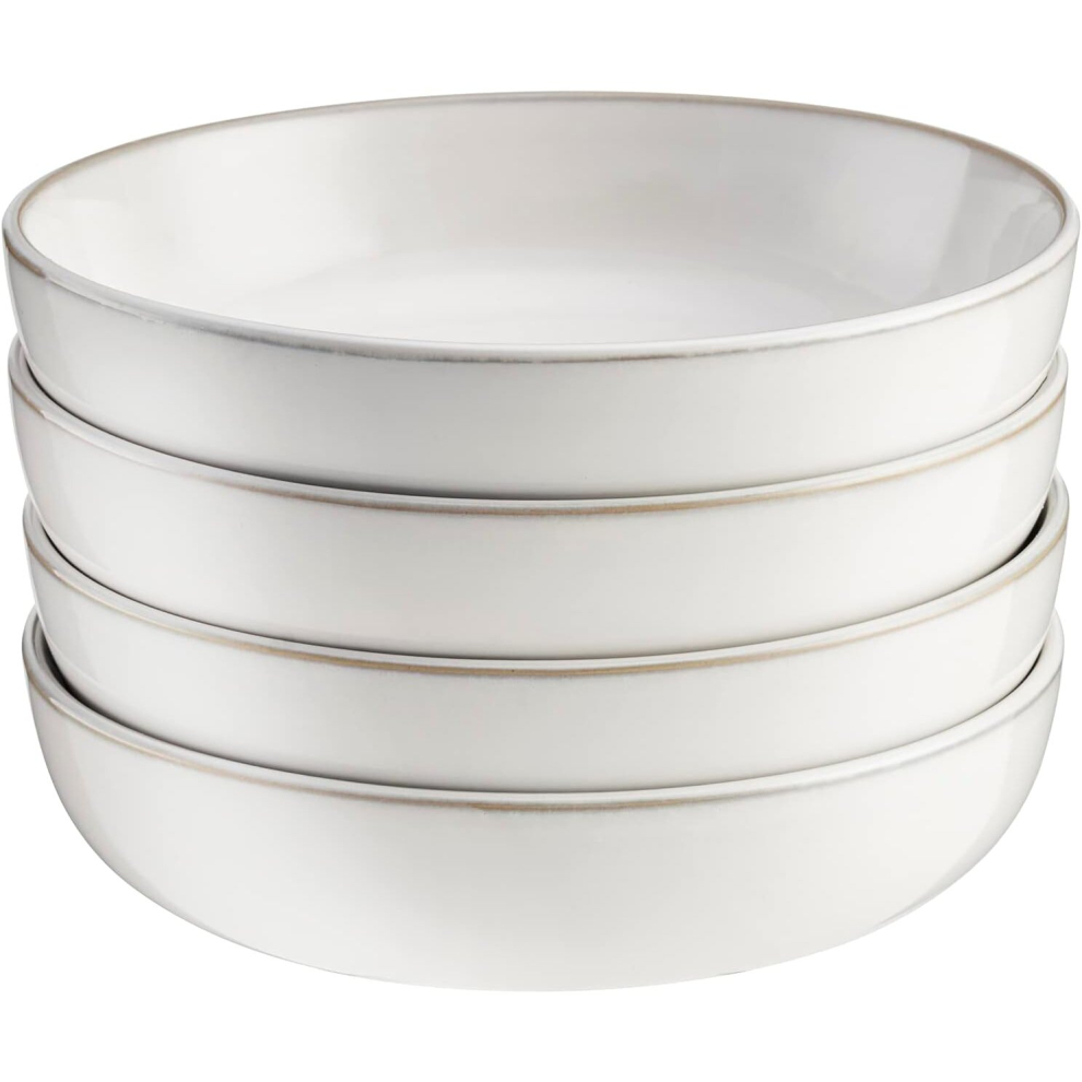 Cooks Professional Nordic Stoneware Set of 4  Pasta Bowls in White