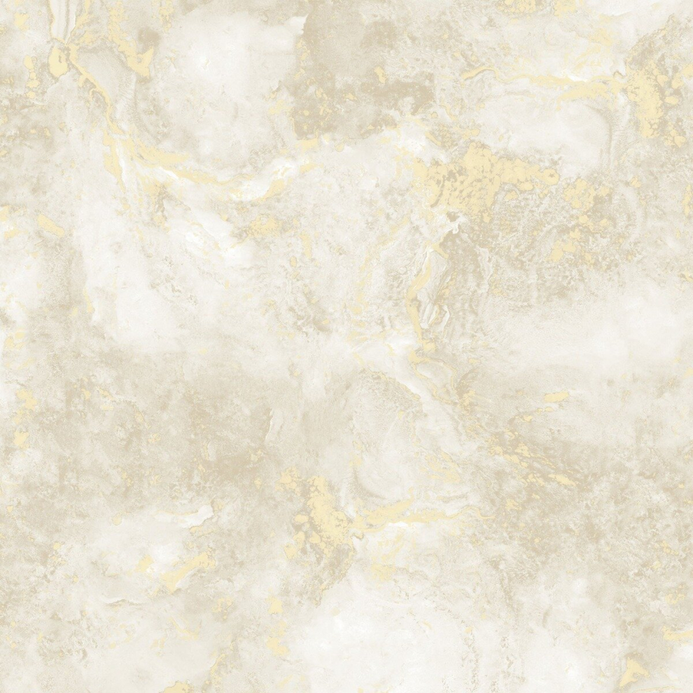 (Cream/Gold) Luxe Collection Marble Heavyweight Vinyl Wallpaper 5060671784147