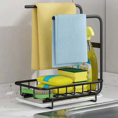 Practical Sponge Holder Kitchen Organizer Dish Drainer Countertop Brush ...