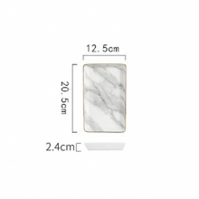 Ceramic Tray Gold-drawing Marble Pattern Storage Tray Multifunctional Jewelry Cosmetics Household Bathroom Supplies Storage Tray