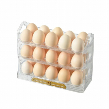 3-Layer Refrigerator Egg Holder Flip Fridge Door Egg Storage Rack Tray Container Space Saver Egg Organizer Box Shelf for Kitchen