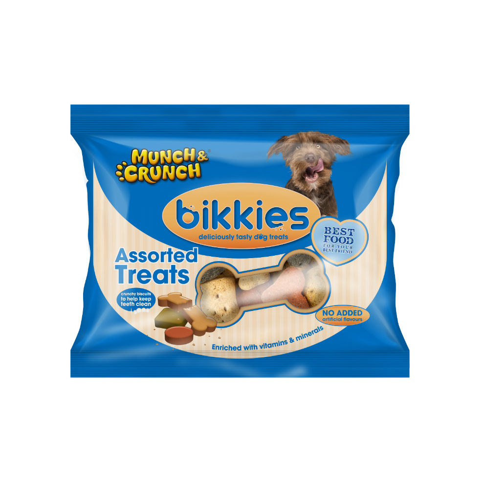 Munch & Crunch Bikkies Assorted Treats 350g For Dogs Crunchy Biscuits