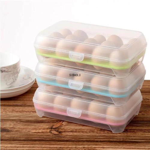 1PC 15 Grids Plastic Egg Storage Containers Fresh Refrigerator Case Kitchen Food Crisper Box Storage Box 2