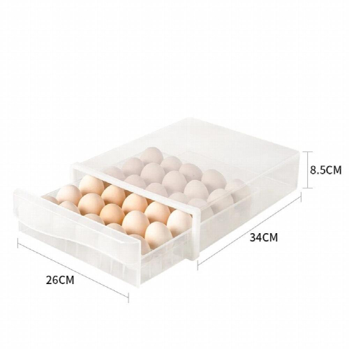 Household Egg Storage Box Single Double Layer Drawer Type Transparent Egg Container for Refrigerator kitchen Storage accessories