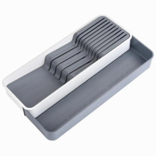Kitchen Organizer Cutlery Storage Box Plastic Block Holder Drawer Knives Fork Spoons Storage Rack Stand Cabinet Tray
