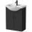 Alpine Black Freestanding Vanity Unit with Basin - 650mm 4
