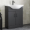 Alpine Black Freestanding Vanity Unit with Basin - 650mm 1