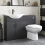 Alpine Black Toilet & Basin Vanity Unit Combination 1150mm 2
