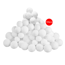 (25 Packs – 100 Snowballs) Fake Snowballs Naughty Elf Christmas Tree Shelf Decorations White Soft Displays