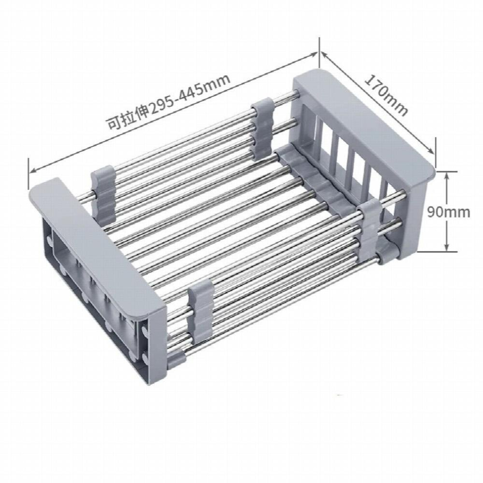 Kitchen Sink Retractable Stainless Steel Drain Basket For Fruit Vegetable Dishes Bowl Drying Dryer Kitchen Sink Accessories 885667389305