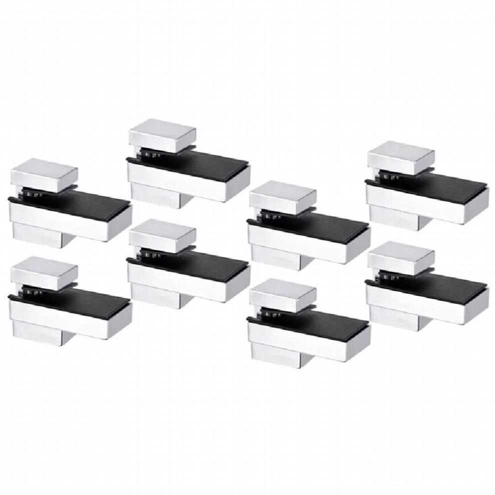 Glass Shelf Bracket, Glass Clamp Solid Zinc Alloy Adjustable Wall Mount For 4-15Mm Wood Or Glass Shelves, 8Pcs 885667390554