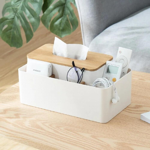 European-style Multifunctional Wooden Tissue Box Rectangular Solid Wood Tissue Box Desktop Storage Multi-drawer Tray