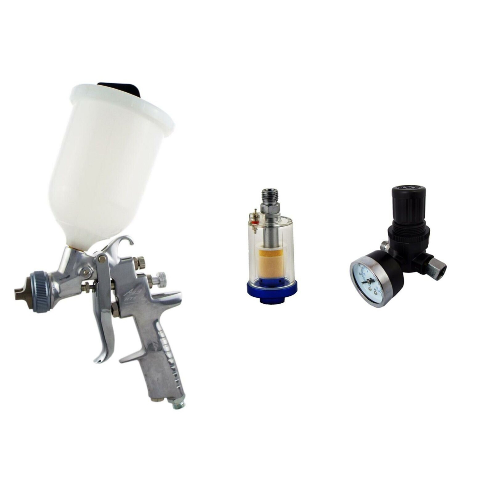 Anest Iwata Az3 Hte2 1.3Mm Gravity Spray Gun + Regulator Gauge & Water Filter 3873391068563