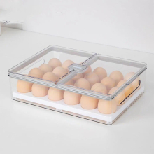 24Grids Egg Storage Box Refrigerator Food Storage Box Plastic Storage Transparent Containers Drawer Organizer Boxes for Kitchen