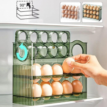 Egg Holder 3-Layer Flip Egg Refrigerator Organizer Reusable Egg Storage Container Large Storage 30 Egg Holder Egg Storage Box