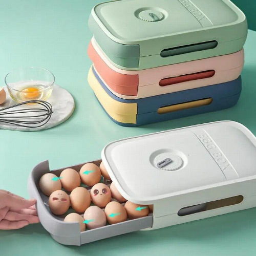 Kitchen Egg Storage Box Drawer Type Container For Eggs Adjustable Time Organizer Case Kitchen Refrigerator Arrangement 1