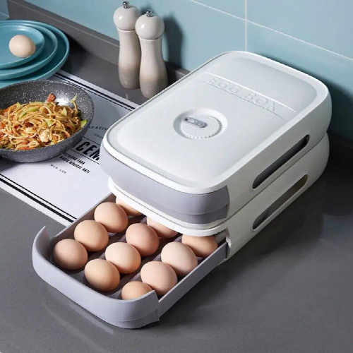 Kitchen Egg Storage Box Drawer Type Container For Eggs Adjustable Time Organizer Case Kitchen Refrigerator Arrangement 2