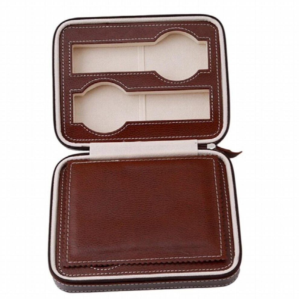 4/8 Holes Portable Zipper Watch Bag Box For Watches Leather Watch Box Travel Watch Packing Coffee-image-OPC-PCSB68J-NEW