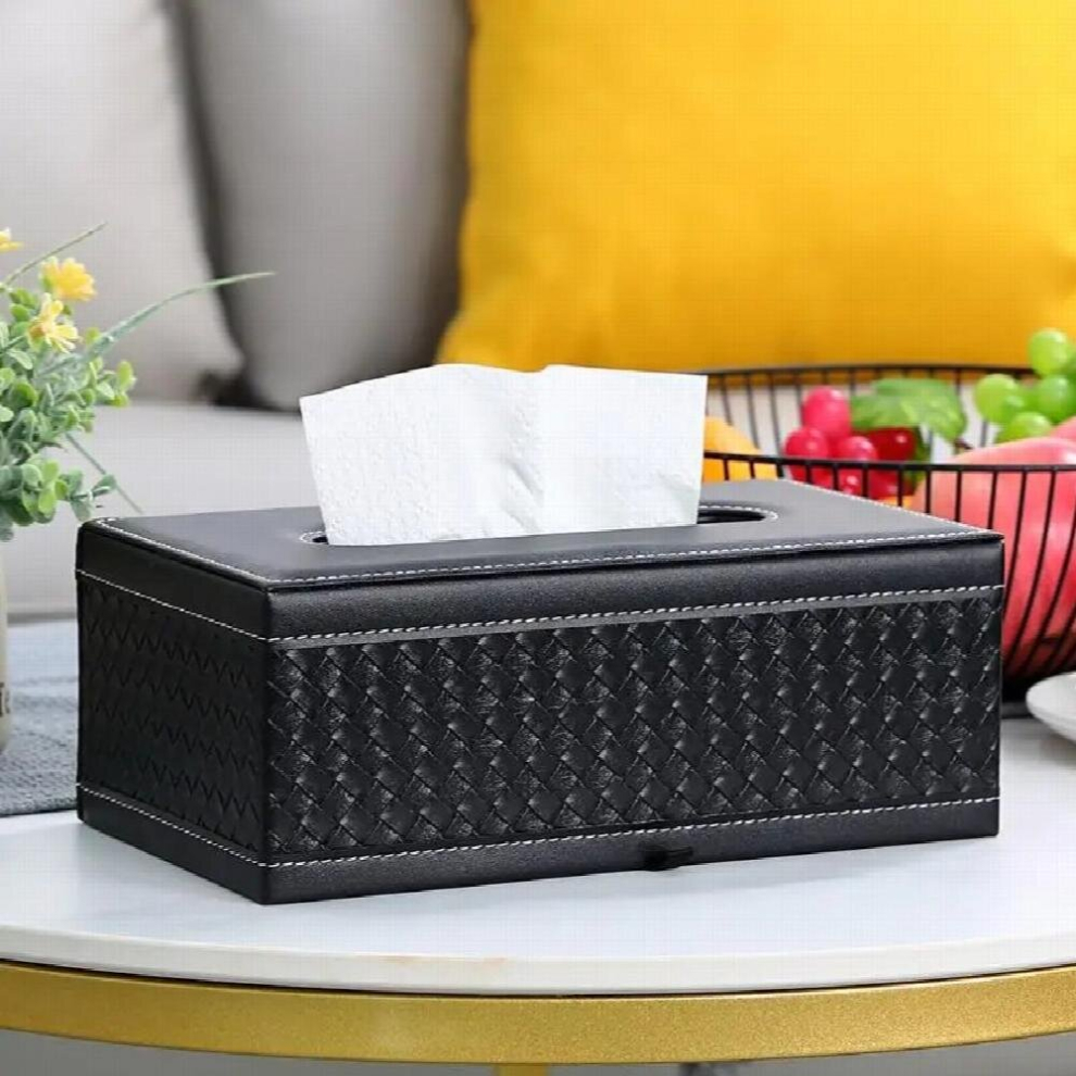 Pu Leather Tissue Box Durable Napkin Holder Tissue Case For Automobile Rectangle Tissue Case Box Container Pouch Organizer Multicoloured 885667395764
