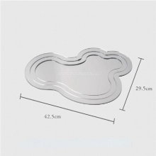 Cloud Shape Plate Mirror Silver Acrylic Storage Tray Organizer Kitchen Living Room Decoration Plate Ornaments Photo Props
