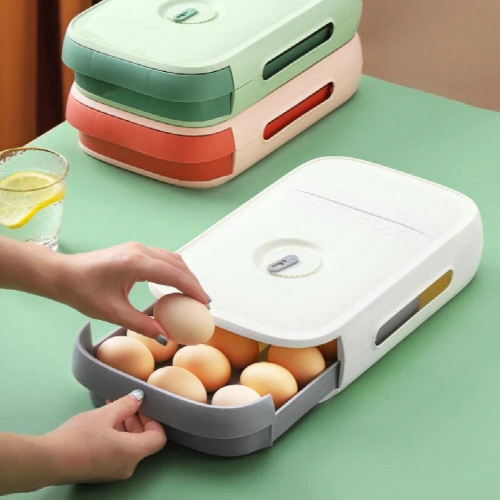 Automatic egg roll drawer type egg box fresh-keeping egg storage box basket refrigerator kitchen egg tray 1