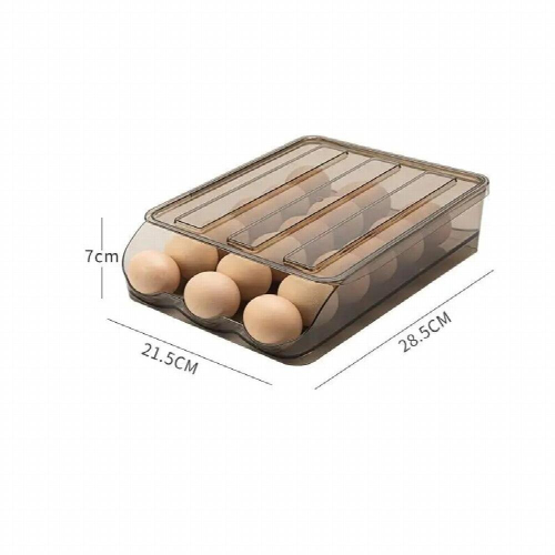 Automatic Slide Eggs Storage Box Plastic Eggs Holder Basket Container Dispenser Organizer Closet For Fridge Kitchen Drawers Home