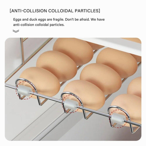 Stainless Steel Egg Rack,Refrigerator Storage Shelf RollingCreative Drawer Box Egg Rack Refrigerator Storage Container 2