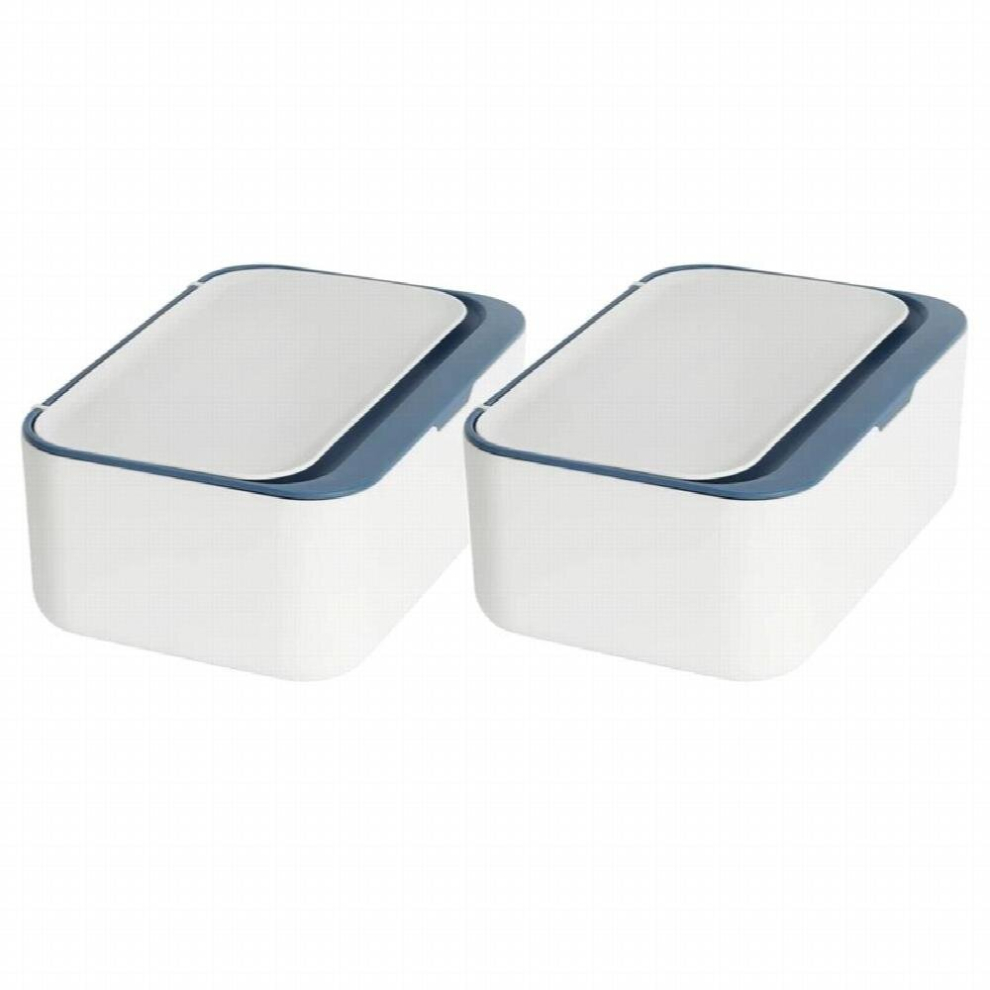 2 Pack Wipes Dispenser, Wipe Holder For Baby & Adult, Refillable Wipe Container, Keeps Wipes Fresh, Non-Slip, Blue