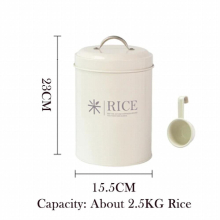 2.5/5/10Kg Sealed Rice Bucket Flour Storage Box Iron Sheet Washing Powder Bucket Grain Dispenser Dog Cat Food Storage Container