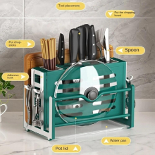 Kitchen Storage Rack Cutting Board Rack Chopsticks Pot Cover Rack Multifunctional Shelf Kitchen Accessories Organizer
